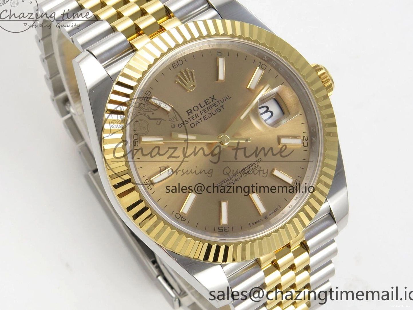 0224 DateJust 41 126333 SS YG ARF 1:1 Best Edition YG Stick Dial on Jubilee Bracelet SH3235 (Weighted) Effortless 216